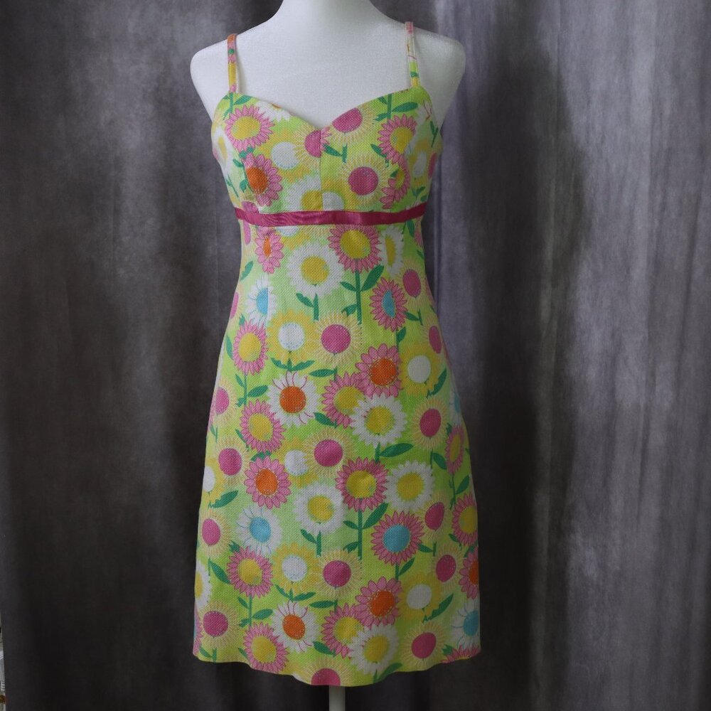 VTG Lilly Pulitzer Dress Womens 2 Multicolor Floral Spaghetti Straps Preppy - Picture 1 of 12